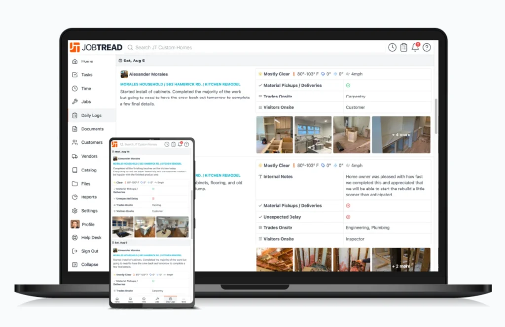 Luxscape Customer Communication Portal Daily Project Updates Houston backyard remodeling contractor communication portal showing daily project progress updates